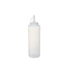 SQUEEZE BOTTLE WITH LID 12OZ CLEAR 1/PK X 36/CS