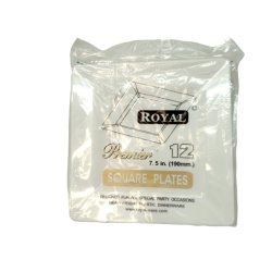 Square Plastic Plates 7.5 12pk. White Royal Premier"
