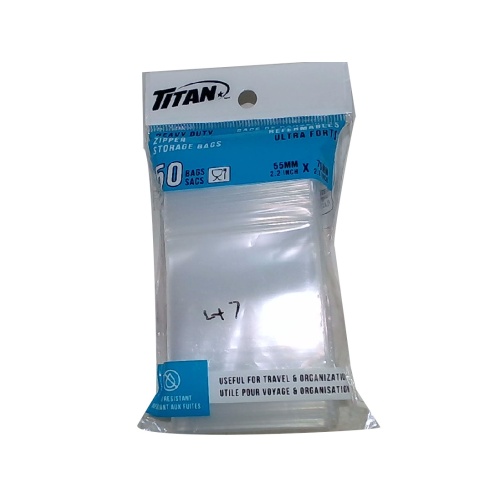 Storage bags heavy duty zipper 55x70mm 50 pack Titan
