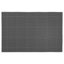 Woven Pvc Placemat Set Of 4 Square Block Black 17.7 X 11.8" X 0.1"