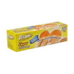zipper freezer bags Medium 2O/bx 24/cs Titan
