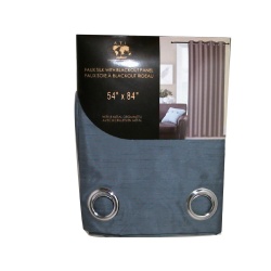 Black Out Charcoal  Faux Silk Curtains 58X84 Inch Size