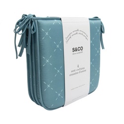 Chair pads aqua reversible printed bistro set of 4