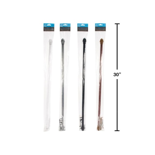 Extendable Curtain Rod w/Holders 28' to 48' 4 colors H.E.