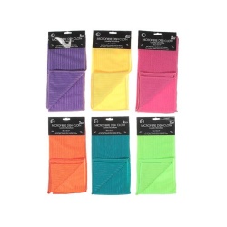 Dish Cloth 2 Pc Microfibre Asstd Bright Cols 12 X 12"