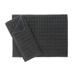 Dish Drying Mat 2Pk Basketweave Microfibre Grey 15 X 20"