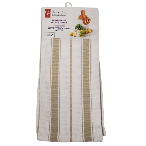 Kitchen Towel PC Basketweave 2pk 18x28 inch – Beige