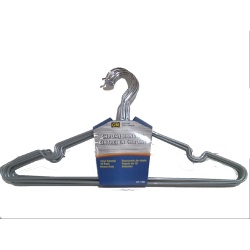 Clothes hanger chrome metal with vinyl coating 10 pack