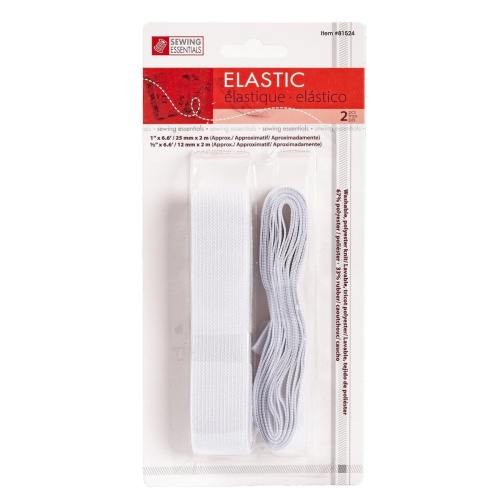 ELASTIC SET 2PC 25mm x 2m & 12m SEWING ESSENTIALS