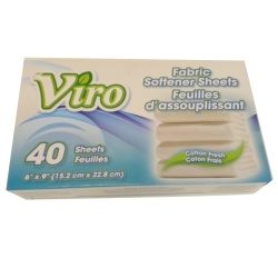 Fabric Softener Dryer Sheets Cotton Fresh 40 Sheets Viro


 Viro