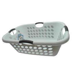 Laundry Basket 25 x 18.5" x 10.5" Plastic White/Grey Alexis Avery Home"