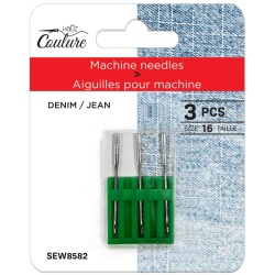Machine Needles, Denim Size 16 3pk Hauz
