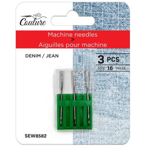 Machine Needles, Denim Size 16 3pk Hauz