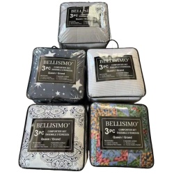 3pc Comforter Set Assorted Patterns – Queen