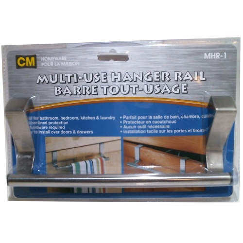 Hanger rail multi-use clips to cupboard doors