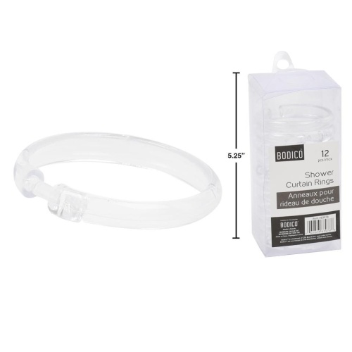 Shower Rings 12pc.Clear Bodica Bath