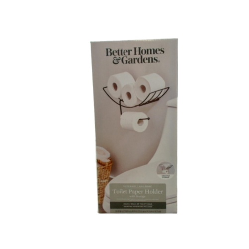 Toilet Paper Holder w/Storage Matte Black Wall Mount Better Homes & Gardens