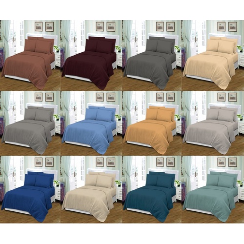 Twin sheet set 1 flat 1 fitted 2 pillowcases asst colours solid