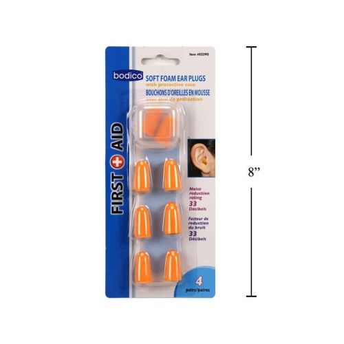 Ear plugs 4 pair with case first-aid bodico