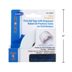 First aid tape with dispenser clear 2.5cmx4.5M first-aid bodico