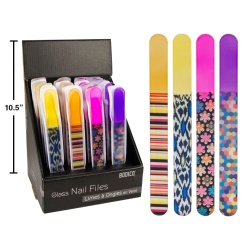 GLASS NAIL FILES PRINTED 4/Colours 24/PDQ (NET BODICO