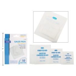 Gauze pads 10 pack 3 sizes 5x5cm 7.5x7.5cm 10x10cm