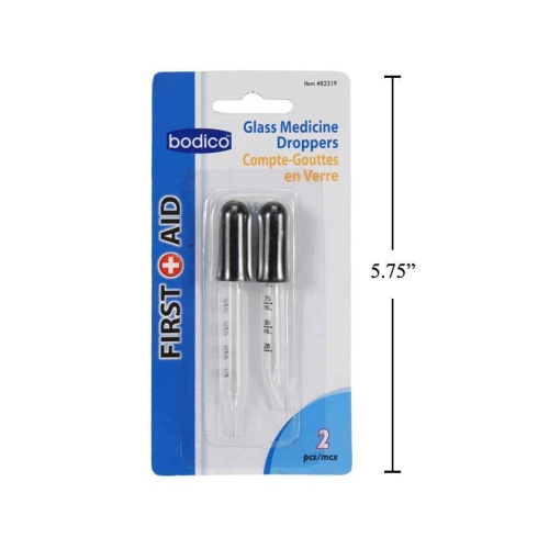 Glass medicine droppers 2 pack 1 ml each