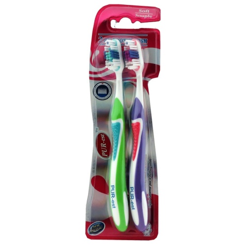 Toothbrush 2 Pack Soft Adult Purest
