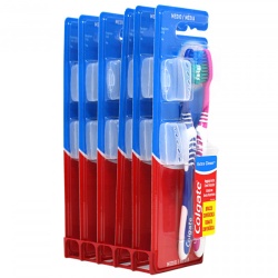 Toothbrush Medium 2pk + Hygiene Cap Colgate