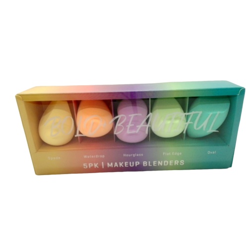 Bold + Beautiful Make Up Blenders 5pk. Assorted Shapes