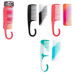 Comb Set 2pc 3 asst: black/pink/turq, hc Stylin