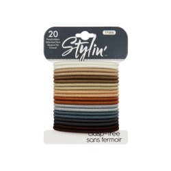 Ponyholders 20-pc Twisted  Neutrals  Clasp free Stylin