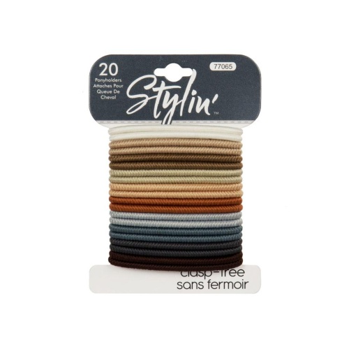 Ponyholders 20-pc Twisted  Neutrals  Clasp free Stylin