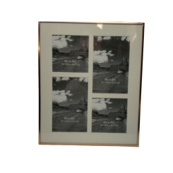 Picture Frame 4 Opening Copper w/Velvet Back