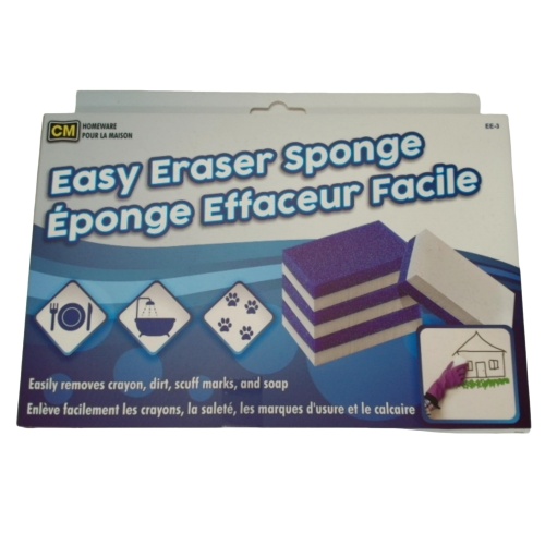Easy eraser sponge - removes crayon, dirt, scuff marks, and soap