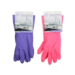 HOUSEHOLD GLOVES ALL PURPOSE HEADER CARD, 2/Colours BLK & PINK Home Essentials
