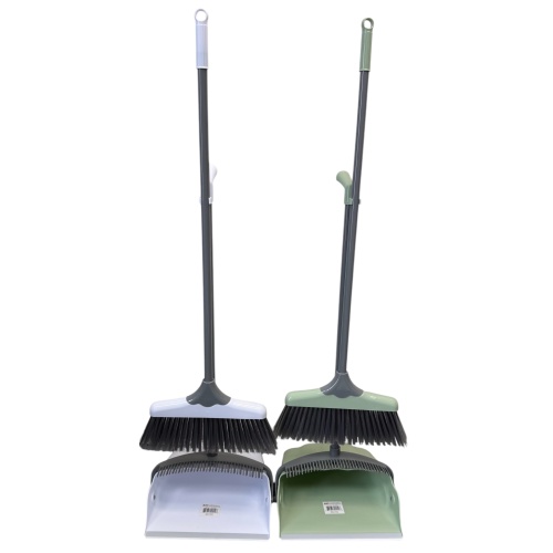 Long Hndl DustpanW/Brm Set Ast