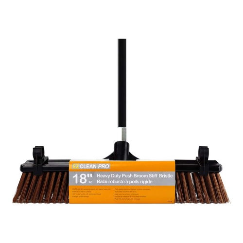 Push broom heavy duty 18 inch stiff bristle