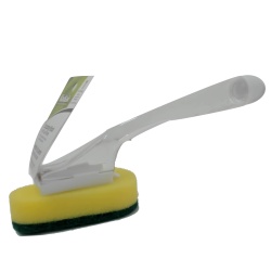 Scrubbing sponge with soap dispenser handle