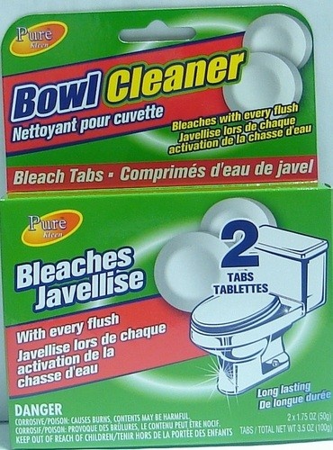 TOILET BOWL CLEANER TABS W/BLCH 2PK PURE KLEEN