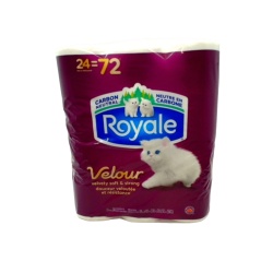 Toilet Paper Royale Velour 24 Rolls = 72