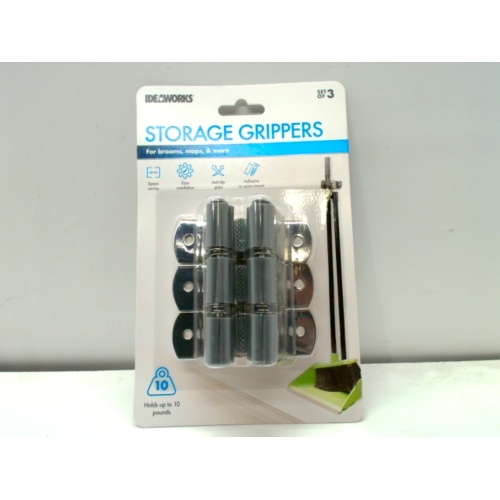 Storage Grippers Set Of 3 Up To 10lbs For Brooms & Mops