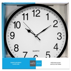 wall clock Round 10 with white background and black borders Hauz"