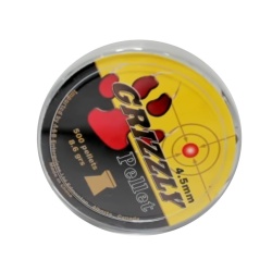 Pellet Flat 4.5mm 500pk 8.6grs Grizzly