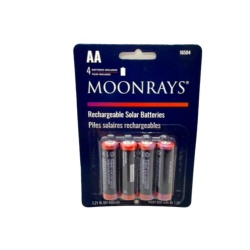 Rechargeable Solar Batteries AA 4pk. Moonrays