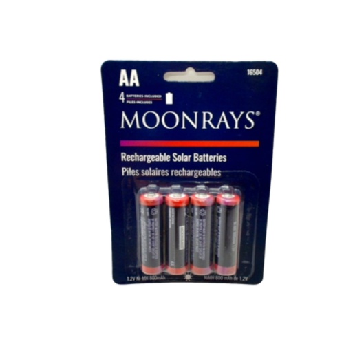 Rechargeable Solar Batteries AA 4pk. Moonrays