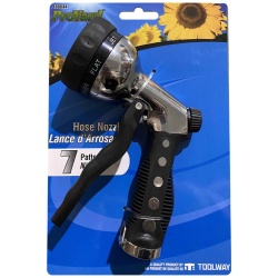 Hose Nozzle Sprayer Front Trigger 9-Pattern Zinc / Black