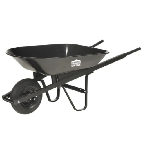 Wheelbarrow 4 Cu Ft Homeowner - Hardwood Handles - 14 Inch Pneumatic Tire 160 Lbs Capacity