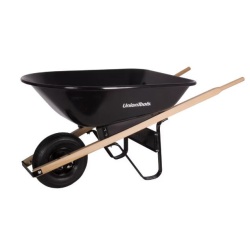 Wheelbarrow 5 Cu Ft Homeowner - Hardwood Handles - 14 Inch Pneumatic Tire 190 Lbs Capacity