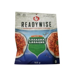 camping food - cheesy lasagna 168g makes 2.5 servings ReadyWise